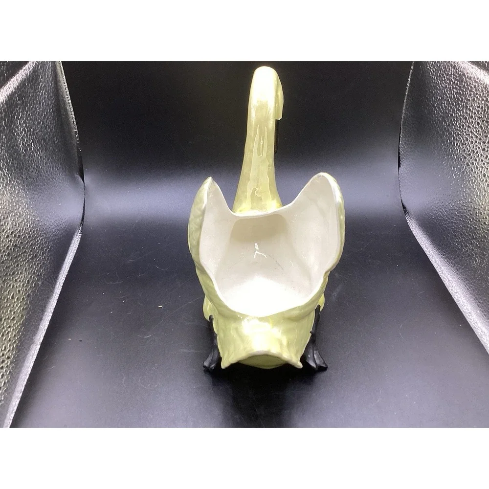 Vintage Iridescent Yellow Swan Planter‎ Vase 5.5